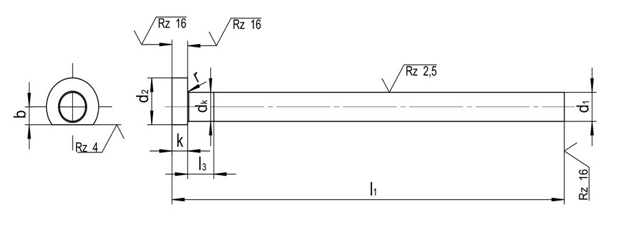 Ejecteur cylindrique anti-rotation trempé