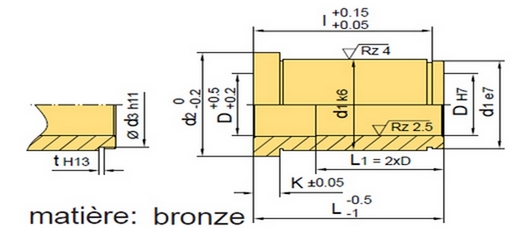 Douille de guidage en bronze