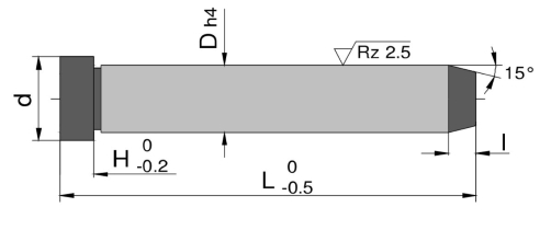 Colonne de guidage avec collerette
